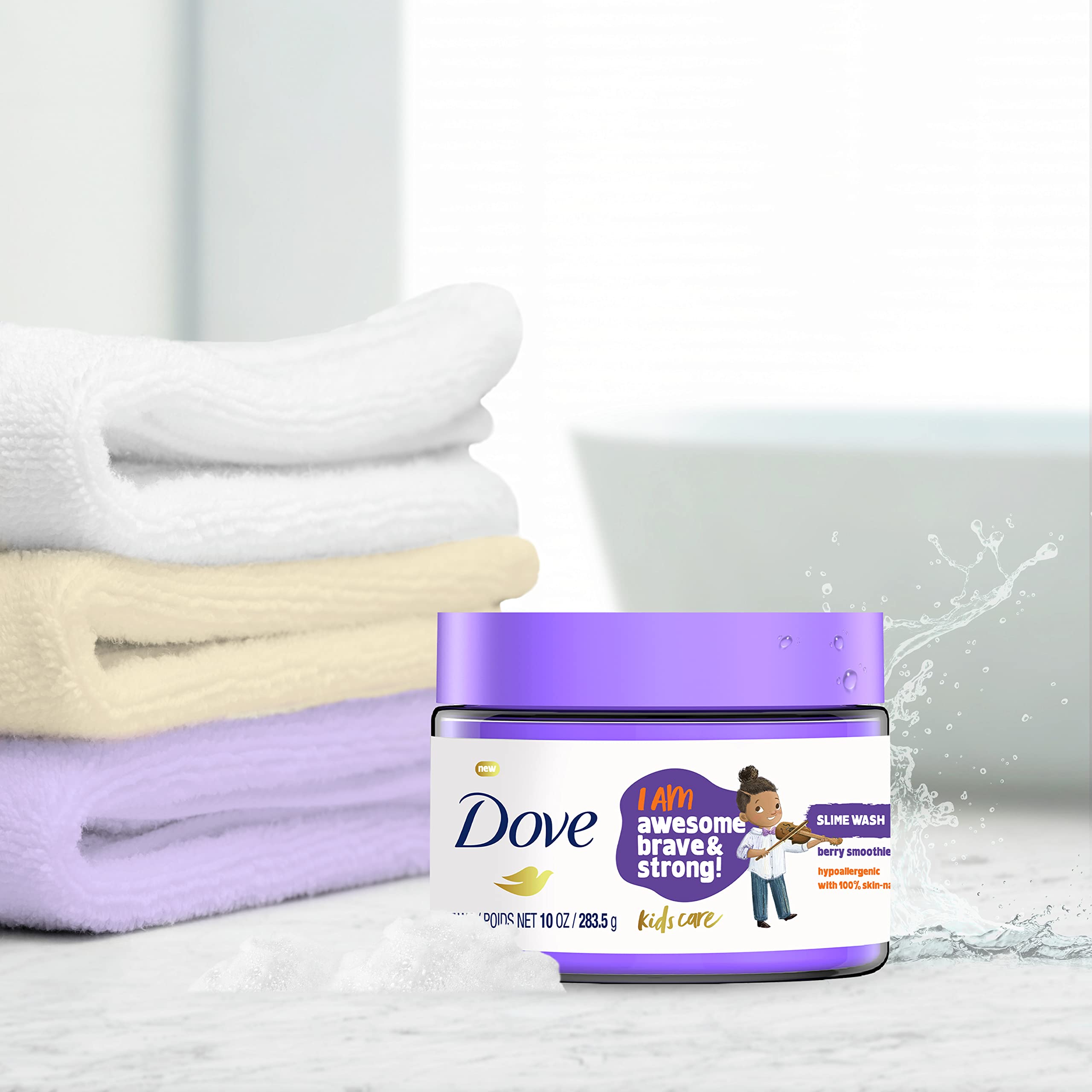 Dove Kids Care Slime Body Wash paraben- and sulfate-free, skin-friendly formula.