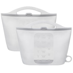DOYOQI 2-pack silicone microwave steam bag open with baby bottles for quick sanitizing