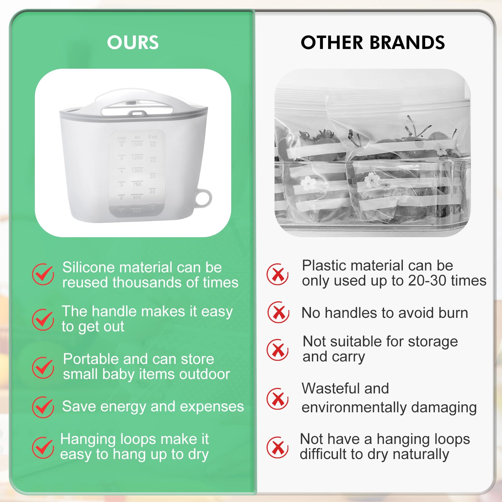 DOYOQI baby bottles inside the silicone bag for safe, convenient sanitization