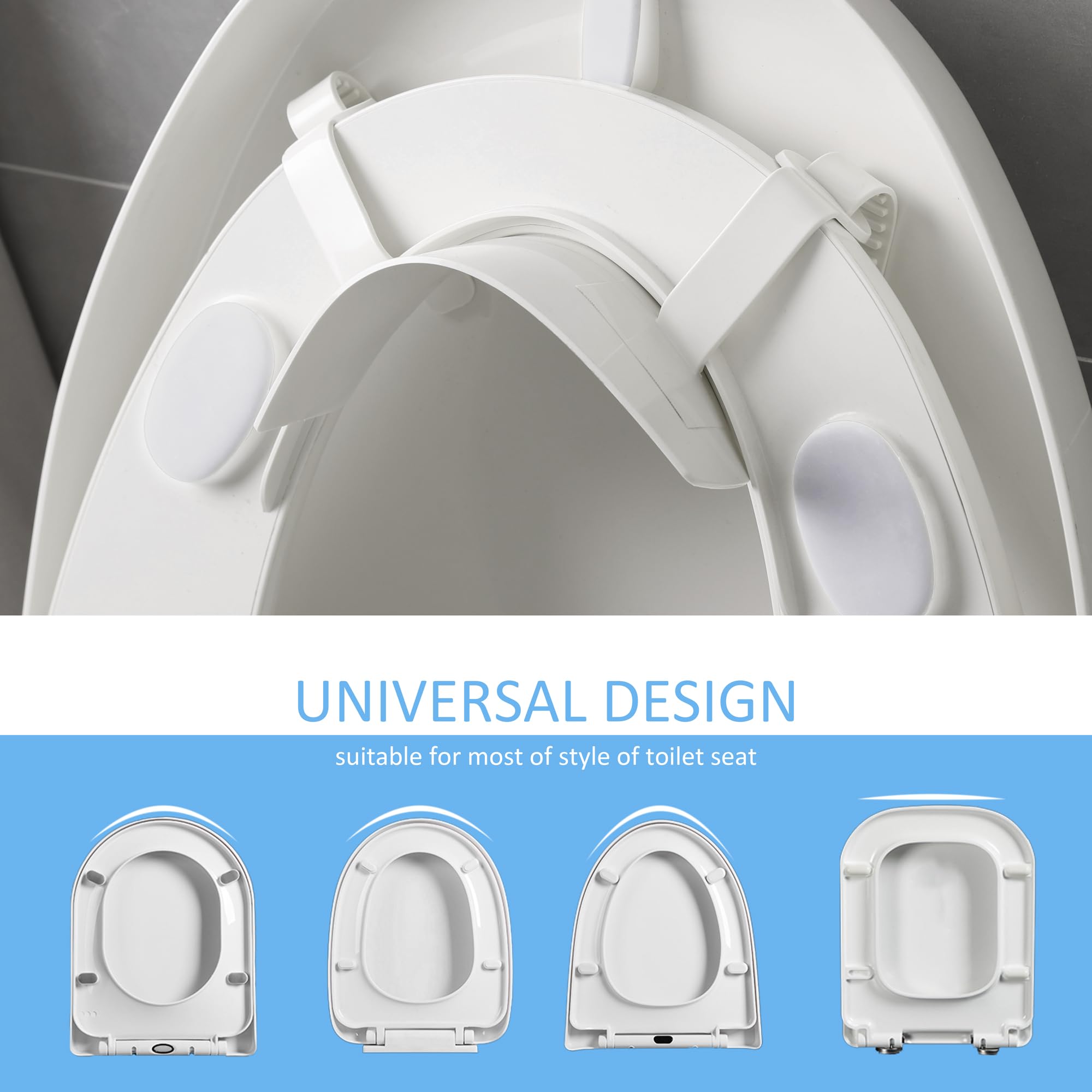 Doytn flexible, durable pee guard material suits standard toilet shapes.