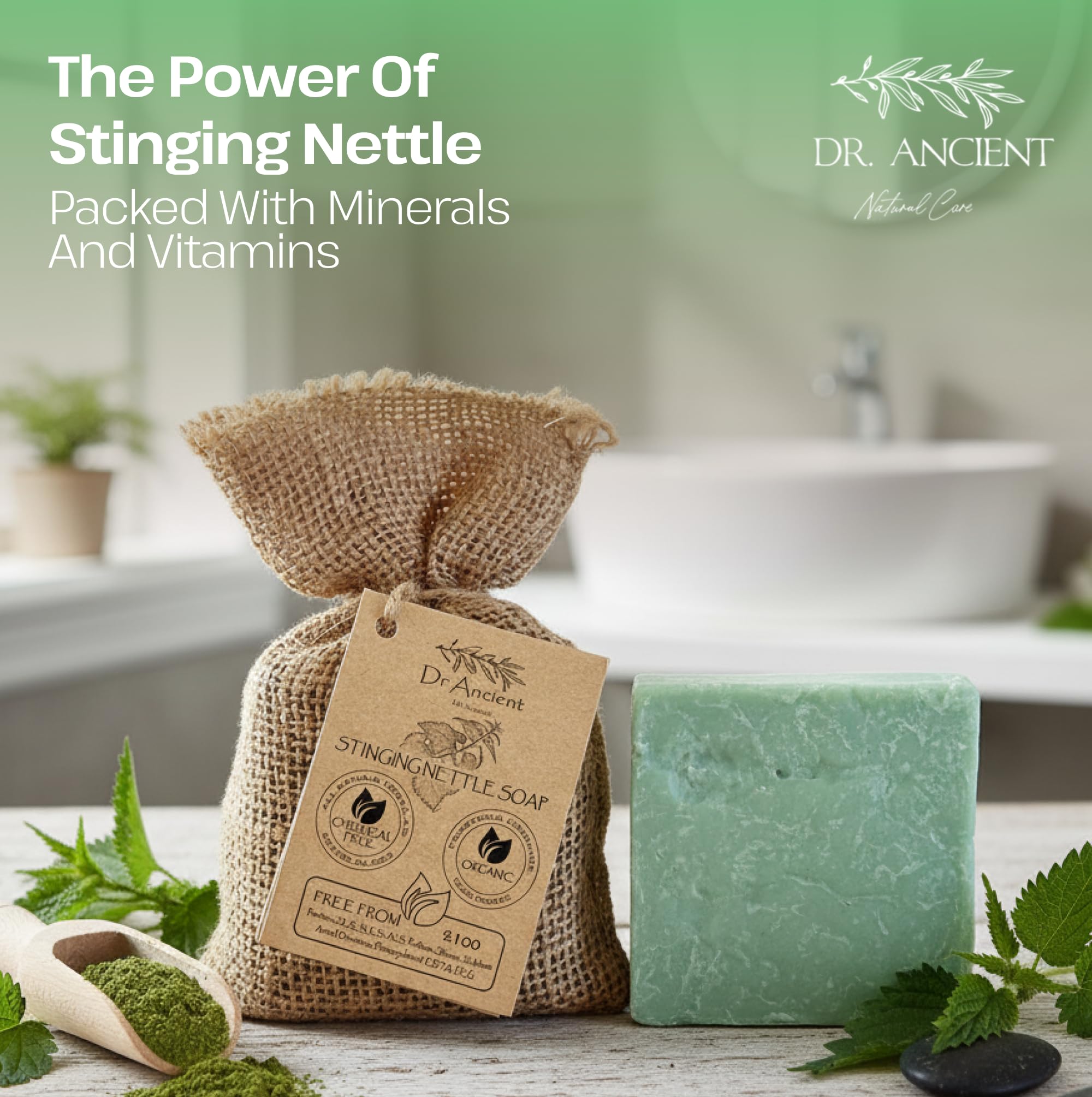 Dr.Ancient nettle bar supports hair conditioning and scalp balance