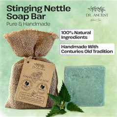 Dr.Ancient soap bar texture close-up reveals creamy lather
