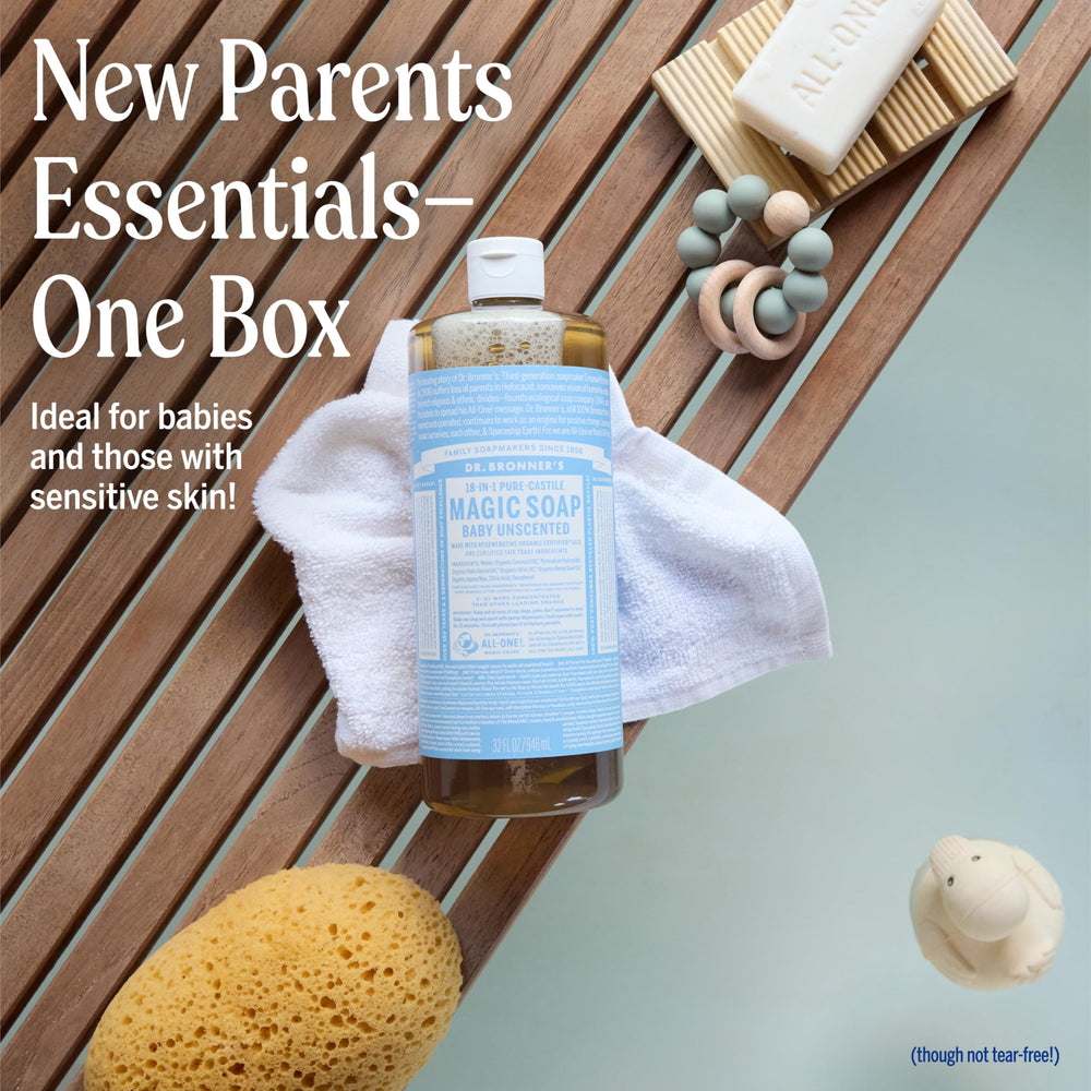 Dr. Bronner's Baby Unscented Bar Soap 5 oz bar for everyday use.