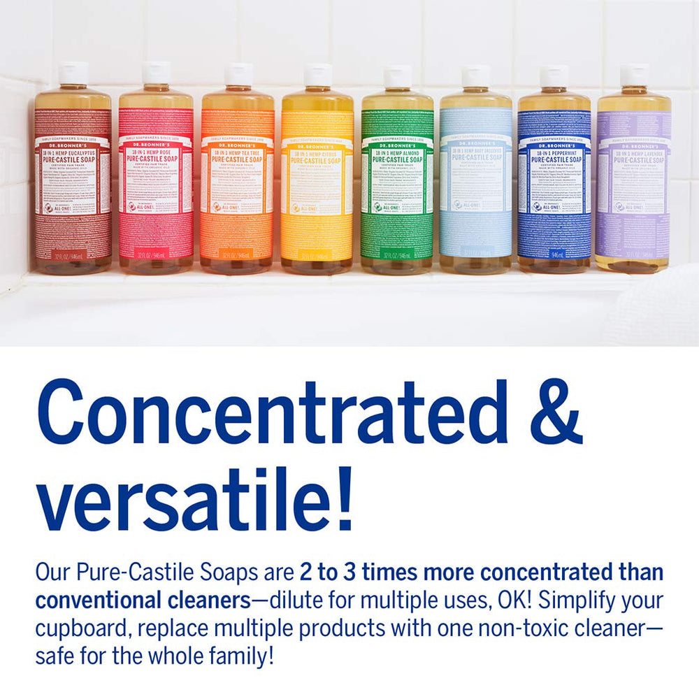 Dr. Bronner's eco-packaging interior emphasizes recycled materials.