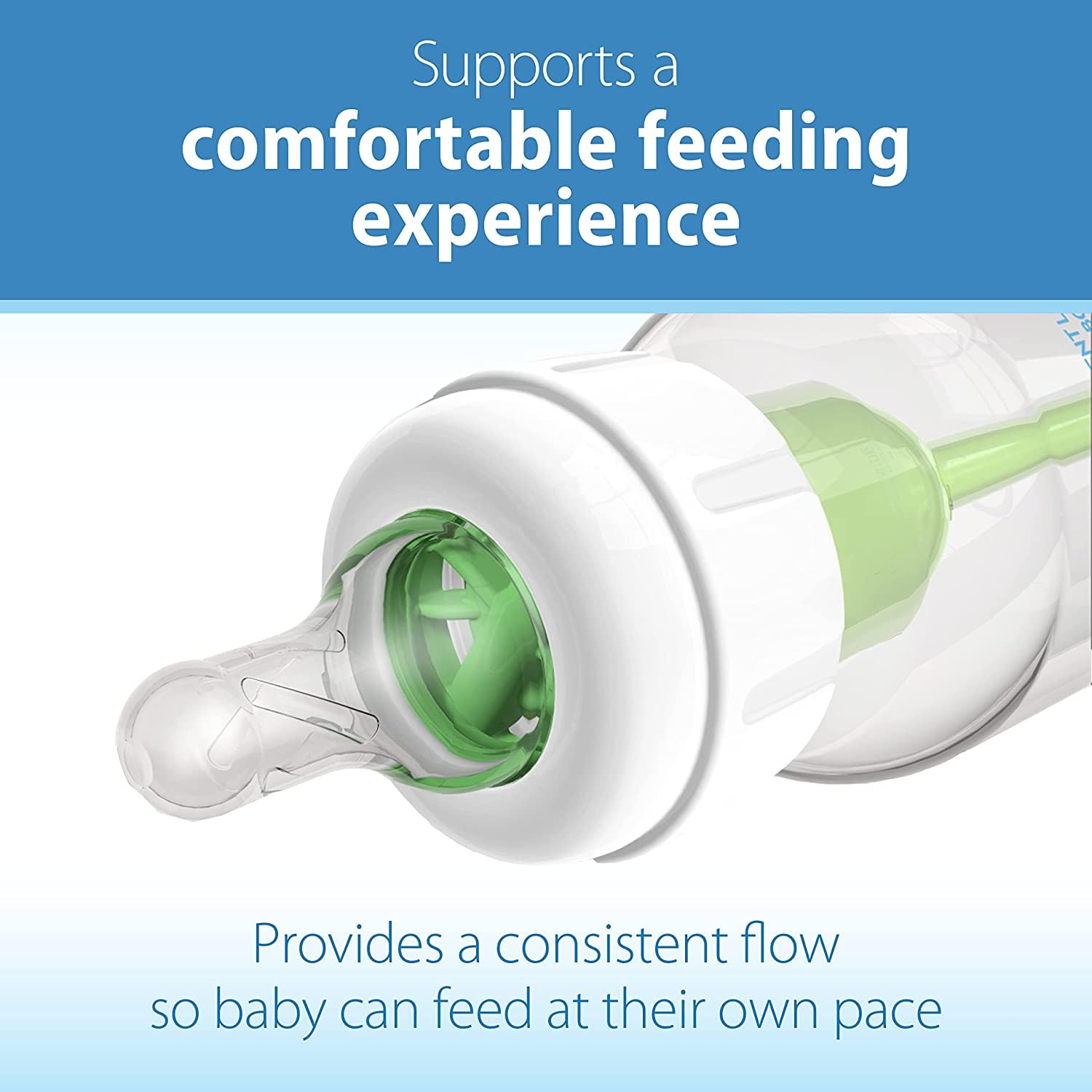 BPA-free label on Dr. Brown's nipple emphasizes safe feeding materials