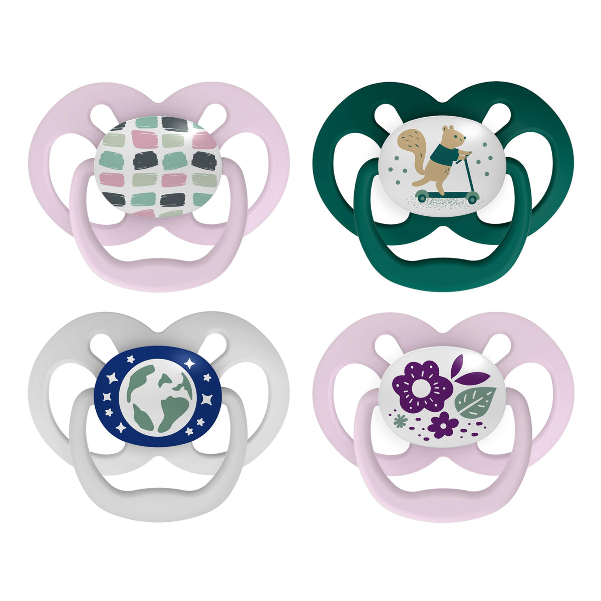 Dr. Brown's Advantage Glow pacifier shows reversible bulb for easy baby acceptance.
