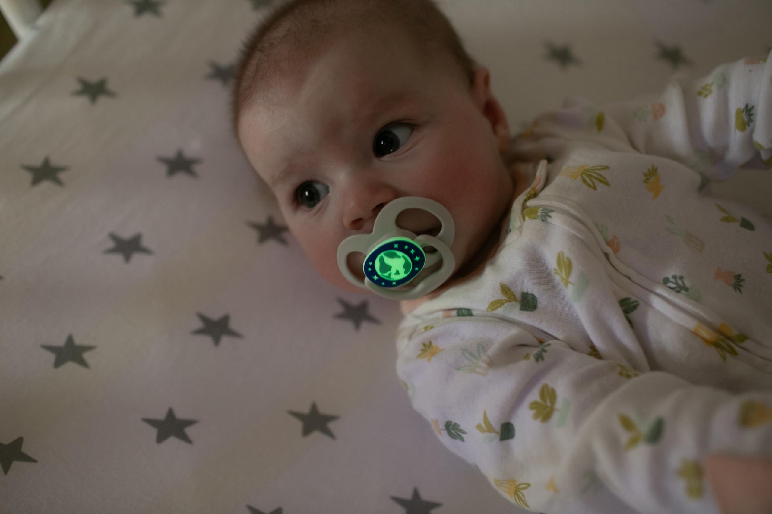 Dr. Brown's Advantage Glow pacifier top-rack dishwasher safe for easy cleaning.