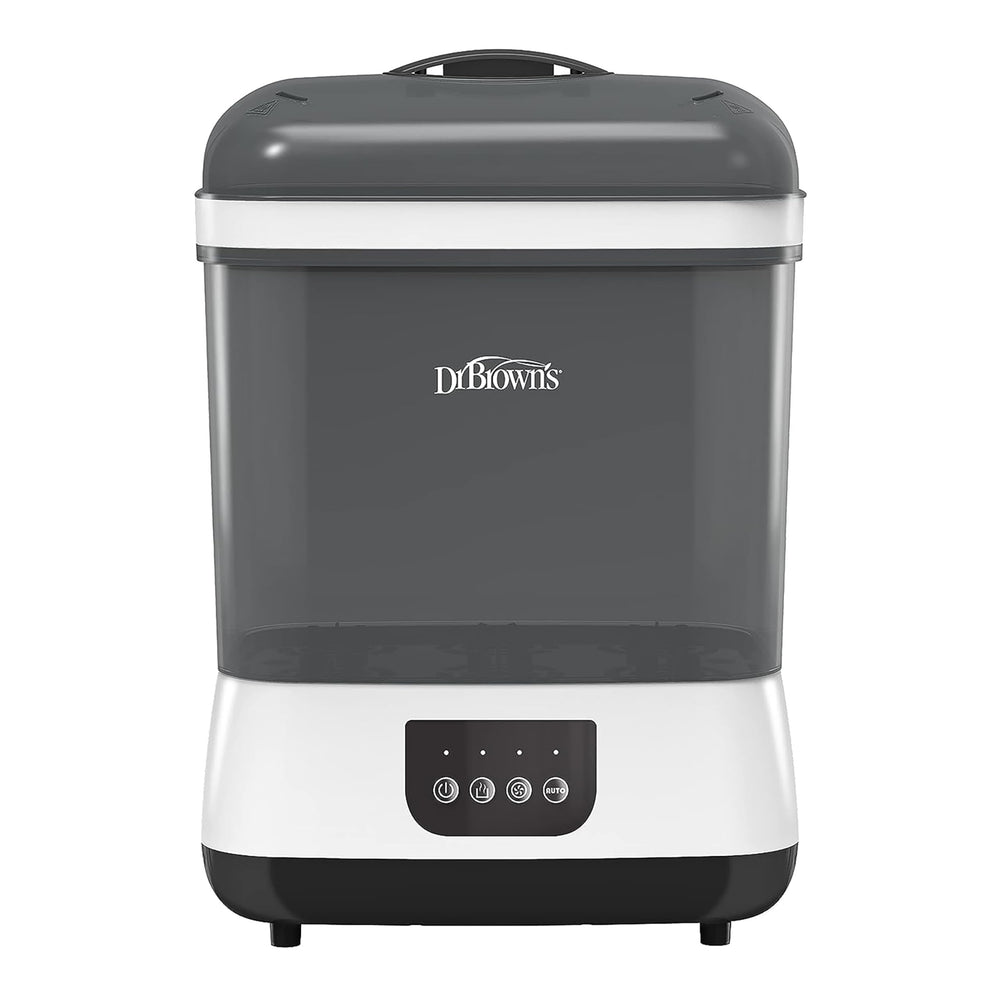 Dr. Brown's all-in-one sterilizer interior with six bottles for efficient sanitization.
