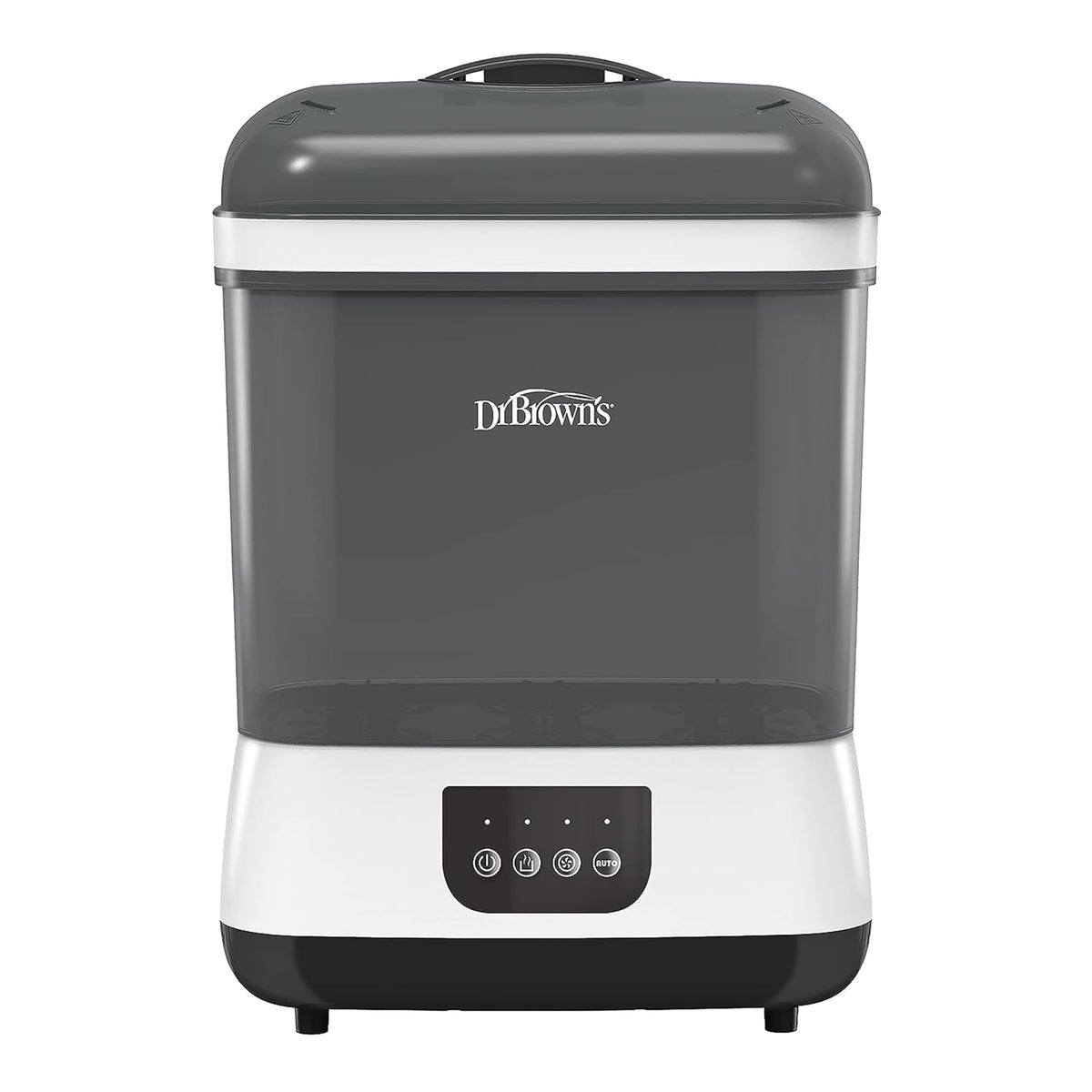Dr. Brown's all-in-one sterilizer interior with six bottles for efficient sanitization.