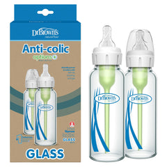 Dr. Brown's Anti-Colic Options+ Narrow Glass Bottle vent close-up for reduced burping