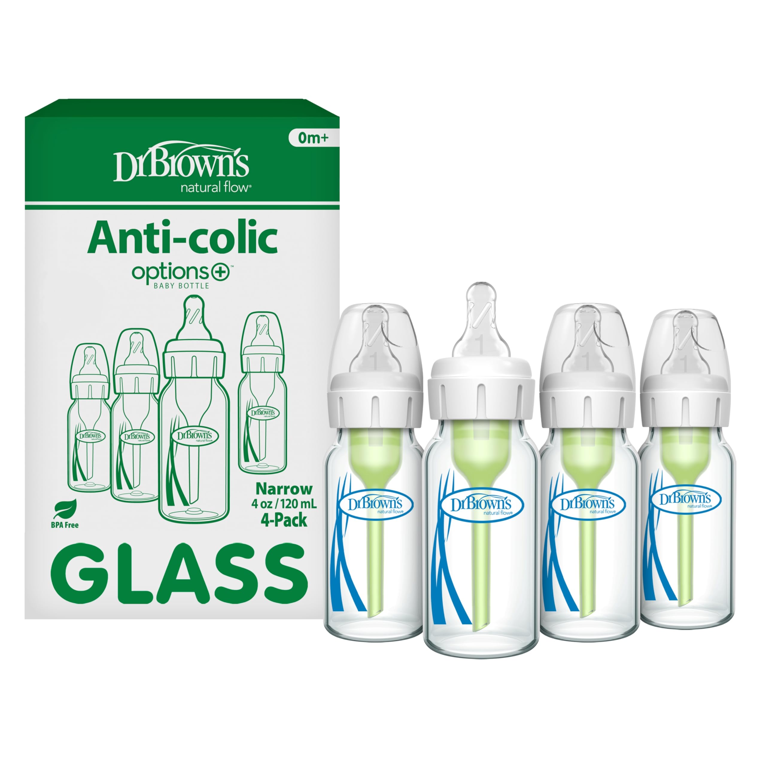 Dr. Brown's Anti-Colic Options+ nipple closeup shows latch-friendly design for natural feeding.