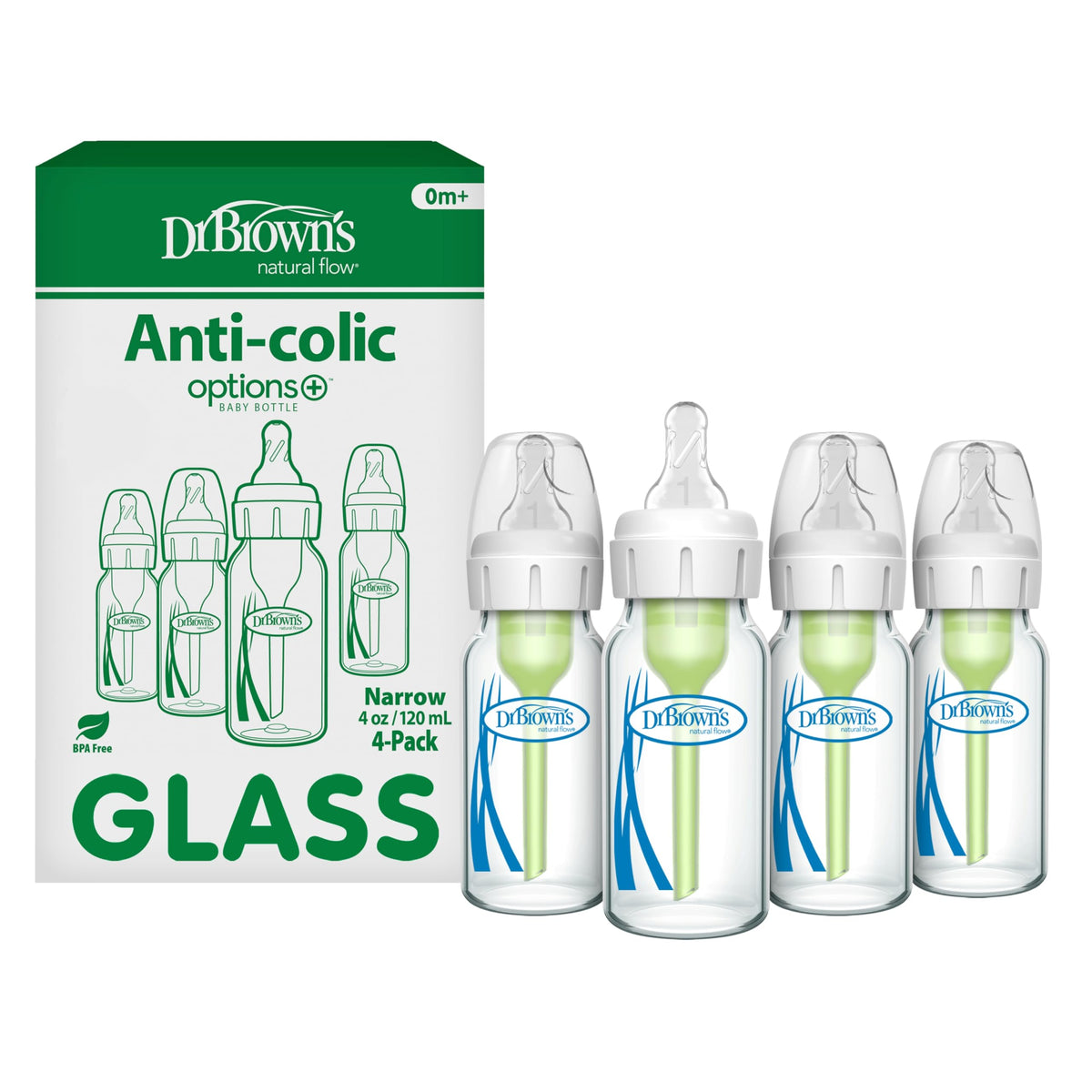 Dr. Brown's Anti-Colic Options+ nipple closeup shows latch-friendly design for natural feeding.