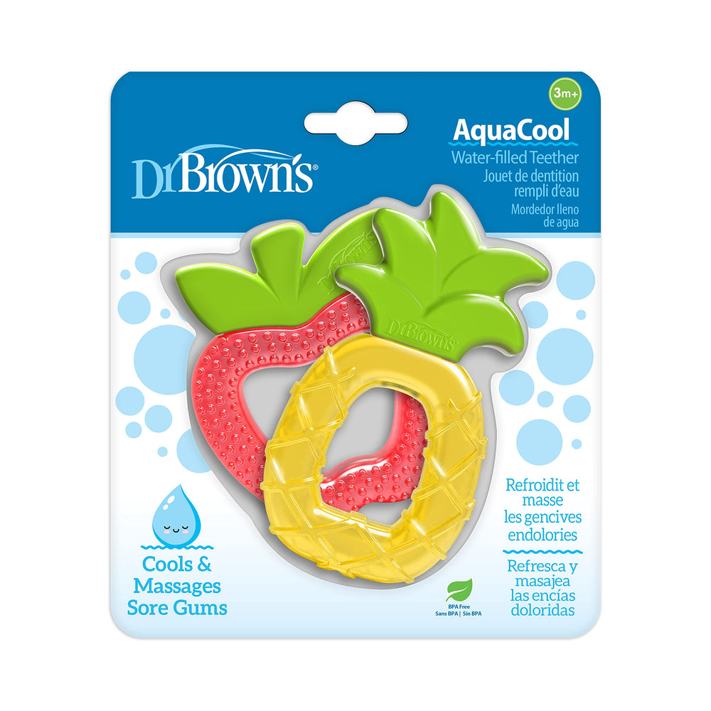 Dr. Brown's AquaCool Pineapple teether close-up with textured surfaces for gum massage