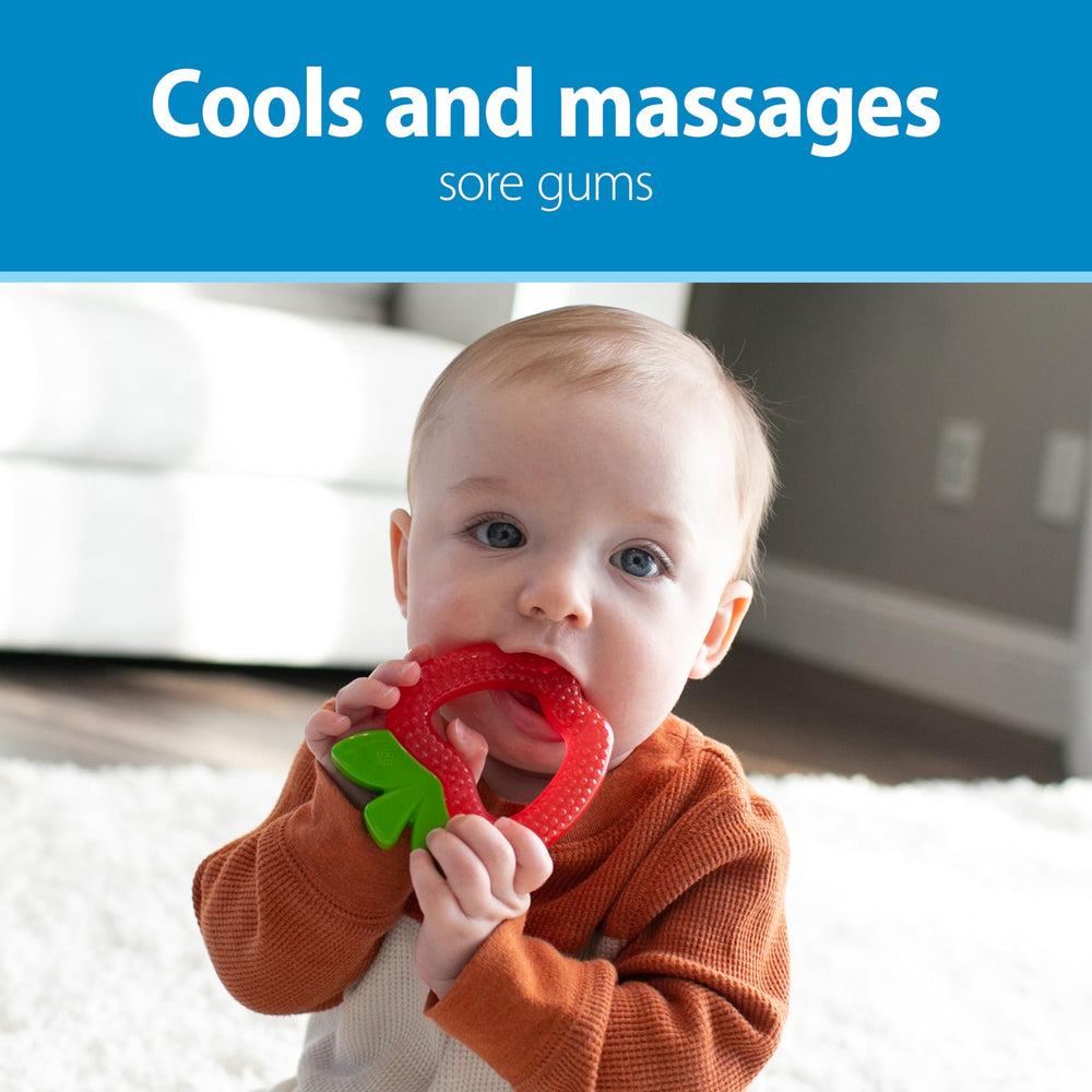 Dr. Brown's AquaCool teether textured surface stimulates and soothes during chewing