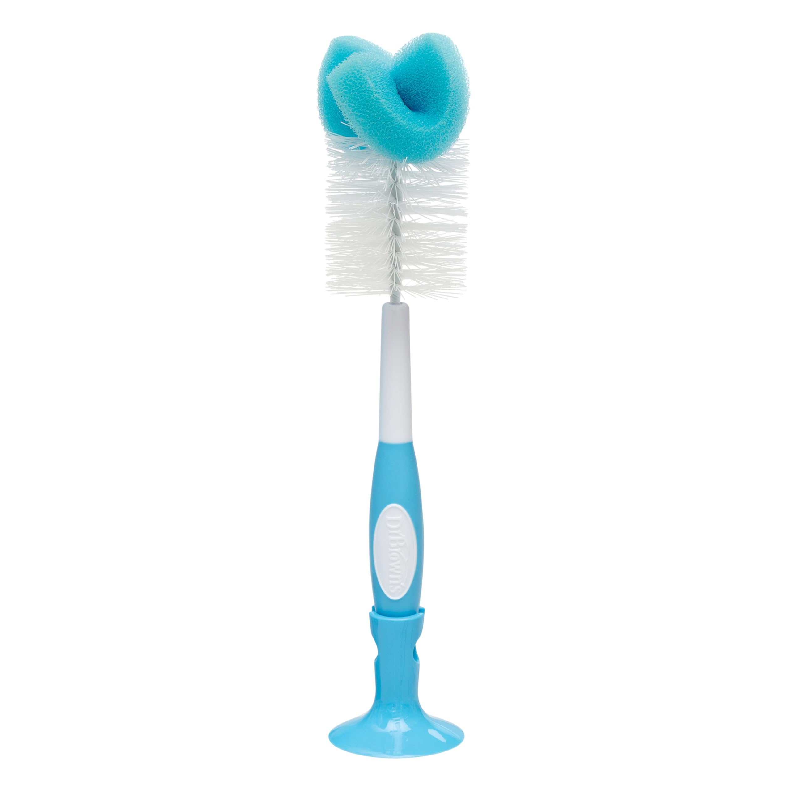 Dr. Brown's bottle brush blue head closeup for thorough bottle cleaning