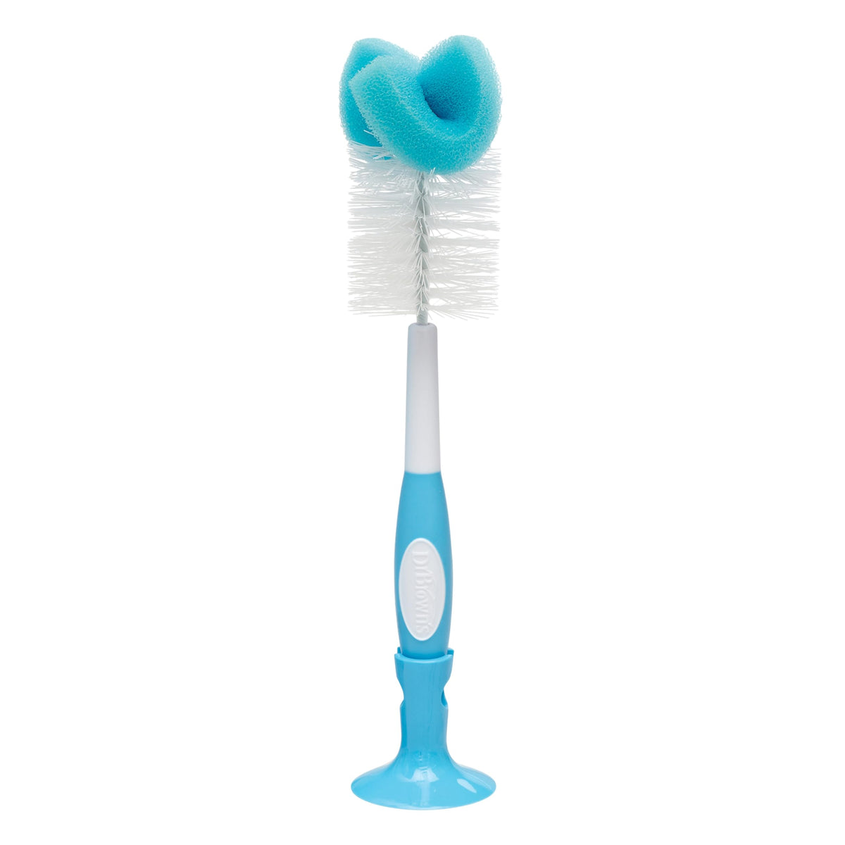 Dr. Brown's bottle brush blue head closeup for thorough bottle cleaning