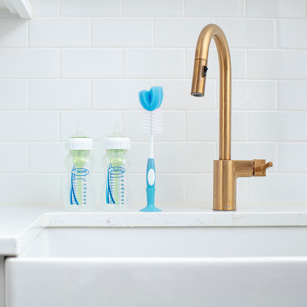 Dr. Brown's bottle brush fits standard and wide-neck bottles