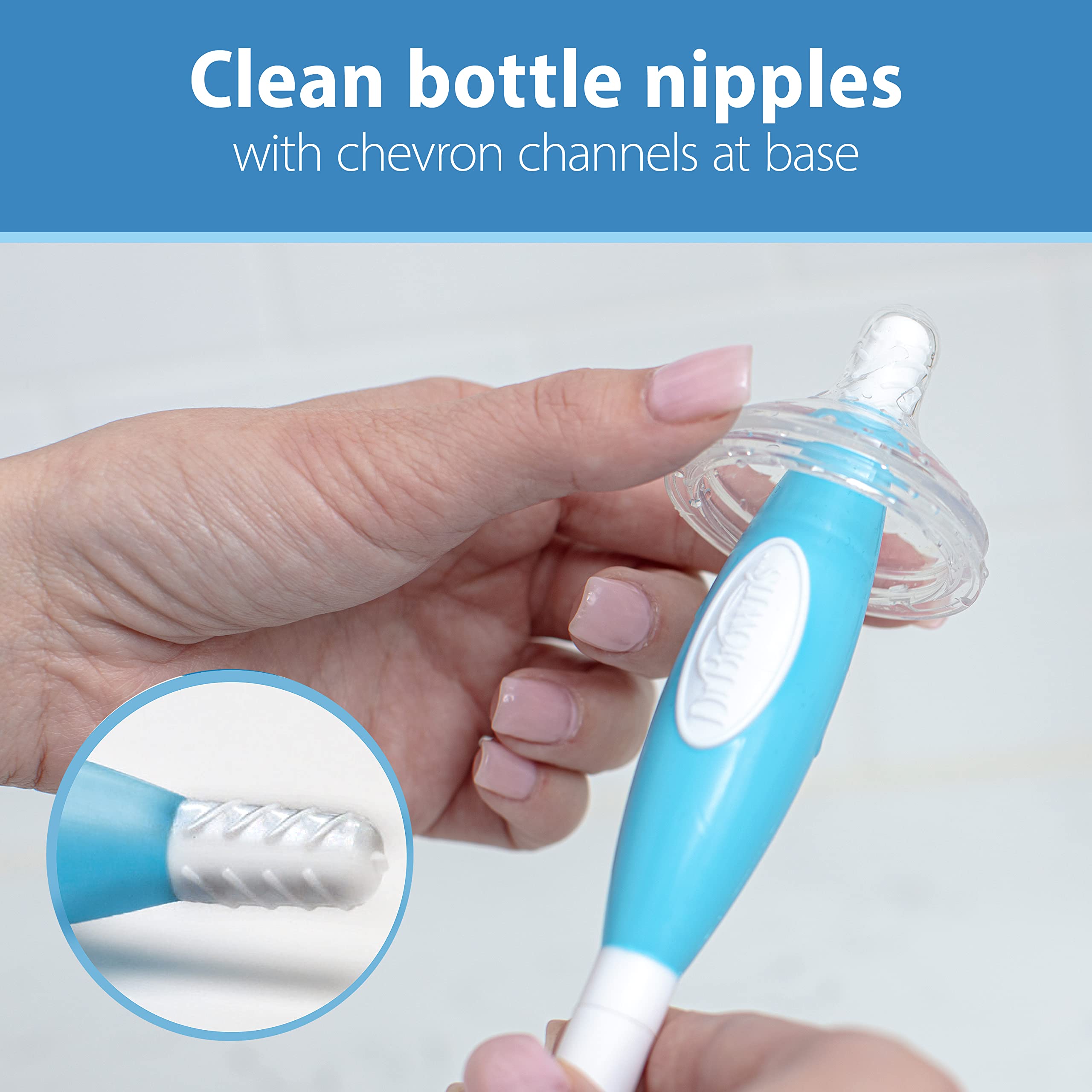 Dr. Brown's suction cup base demonstrating upright storage