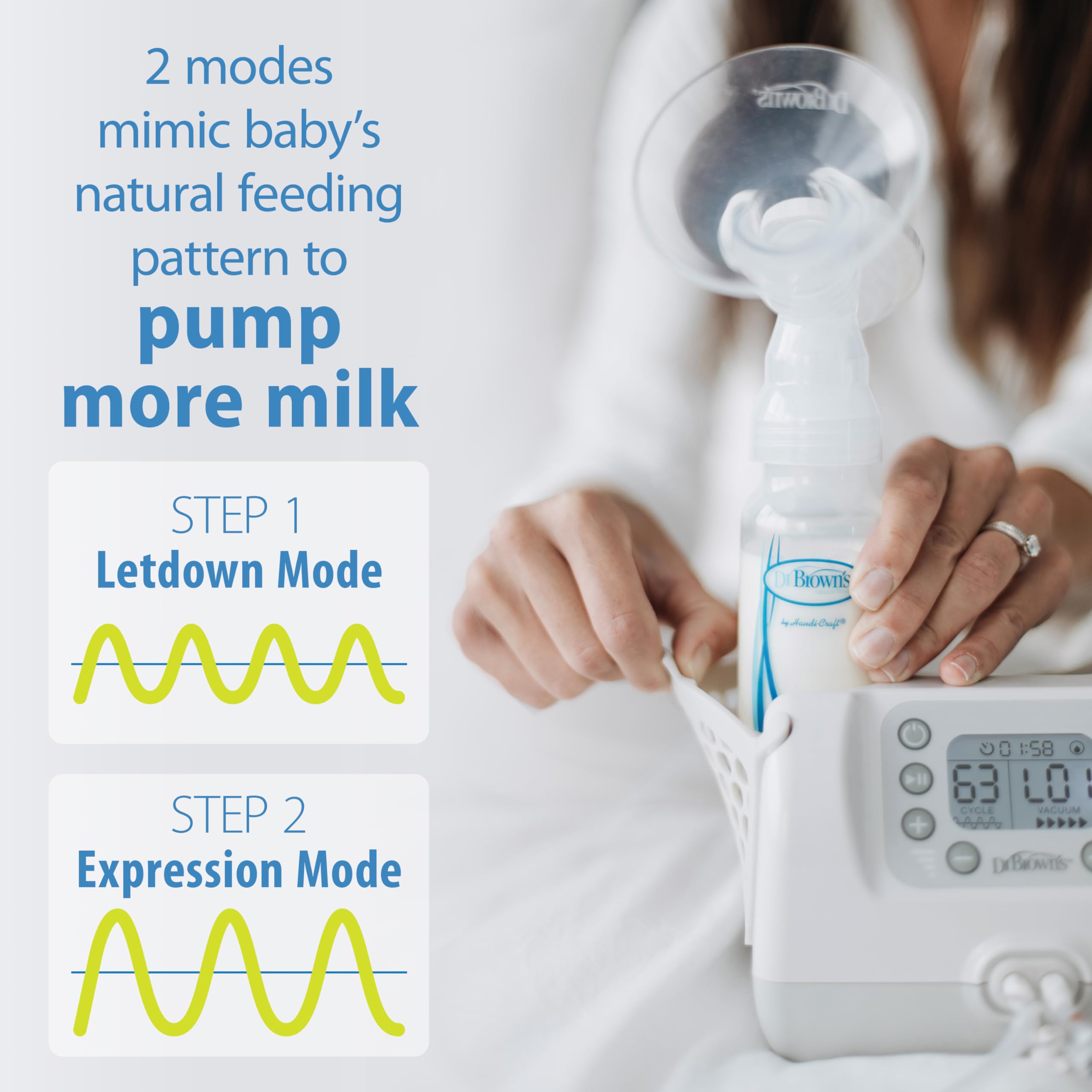 Dr. Brown's Customflow SoftShape silicone flanges for a gentle, secure seal