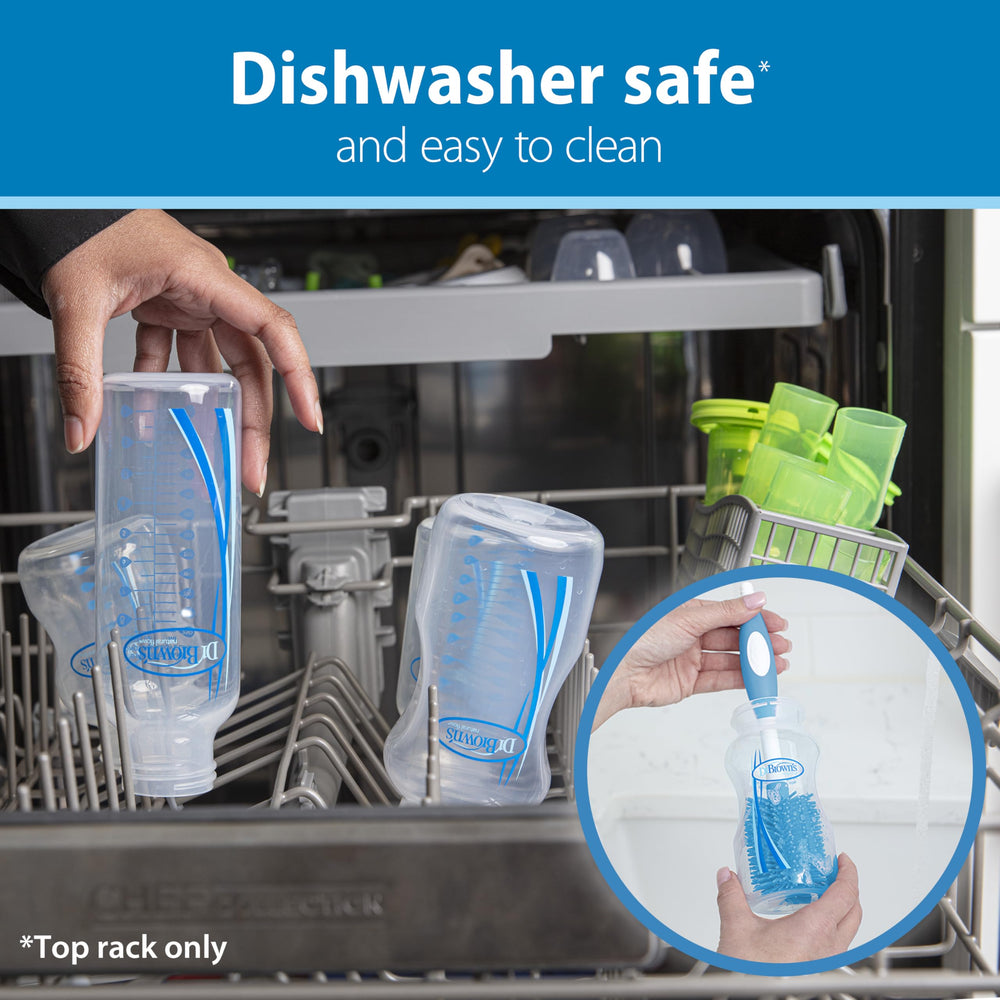 Dr. Brown’s bottle top-rack dishwasher-safe design for easy cleaning
