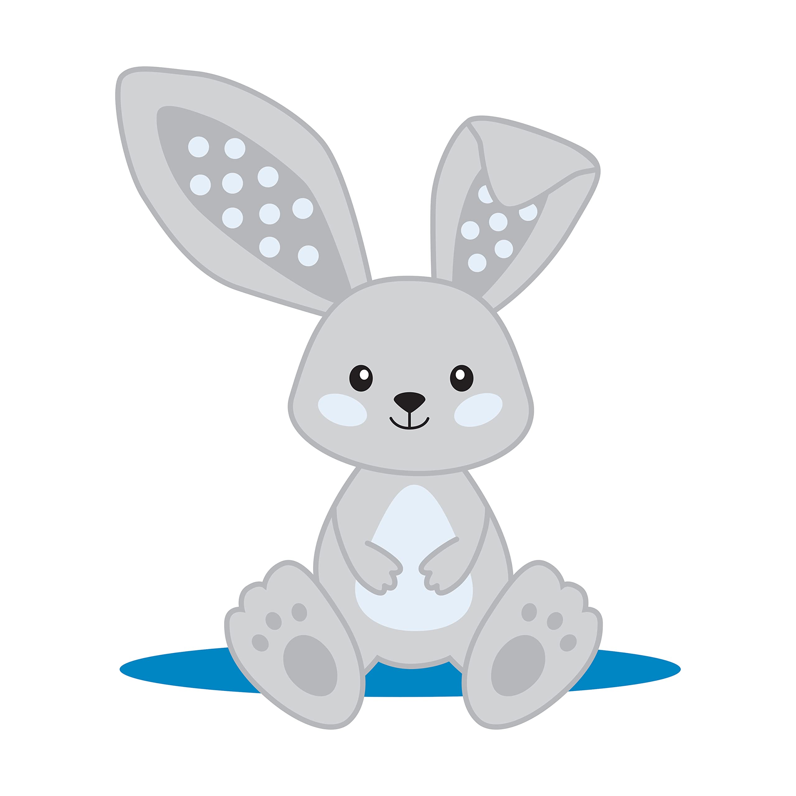 Dr. Brown's Flexees Bunny Teether gray baby holding demonstrates easy grip.