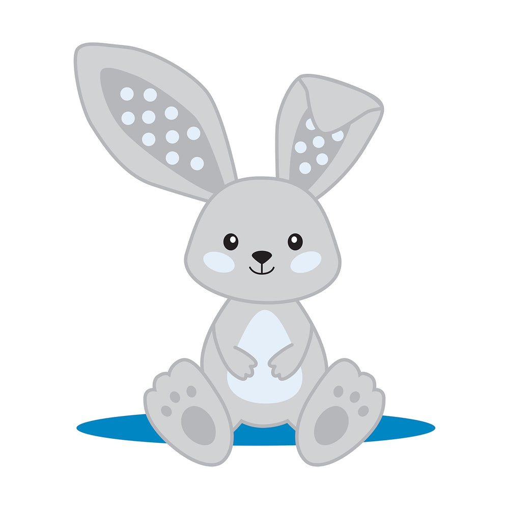 Dr. Brown's Flexees Bunny Teether gray baby holding demonstrates easy grip.