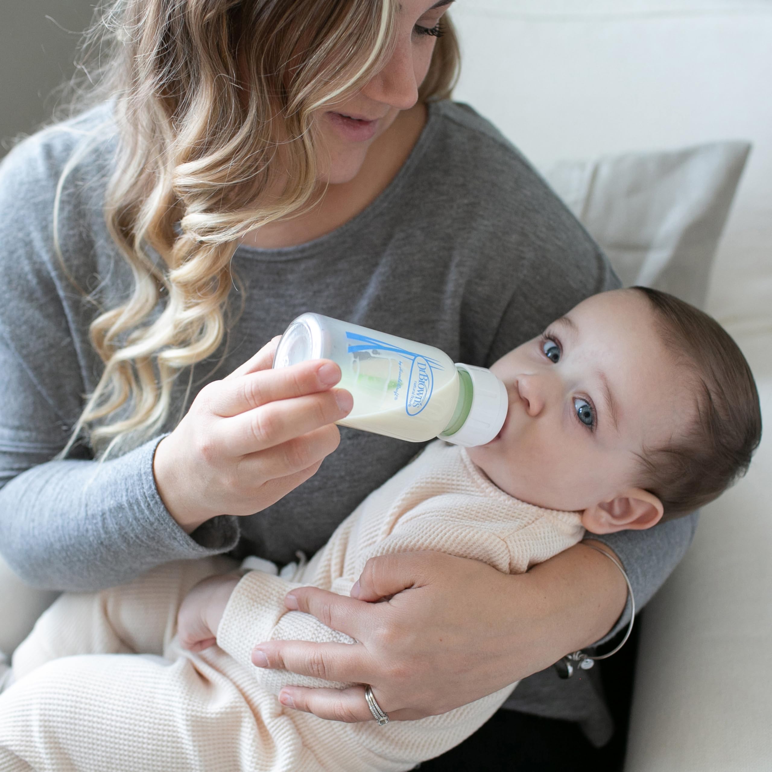 Dr. Brown's glass bottle growing with baby through stages
