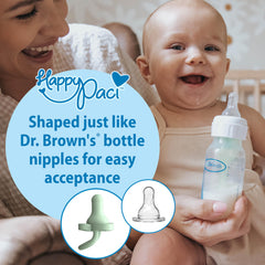 Dr. Brown's HappyPaci breathable shield with holes improves airflow for delicate skin comfort