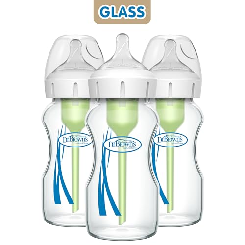 Dr. Brown's heat-resistant glass bottle designed for hot and cold liquids