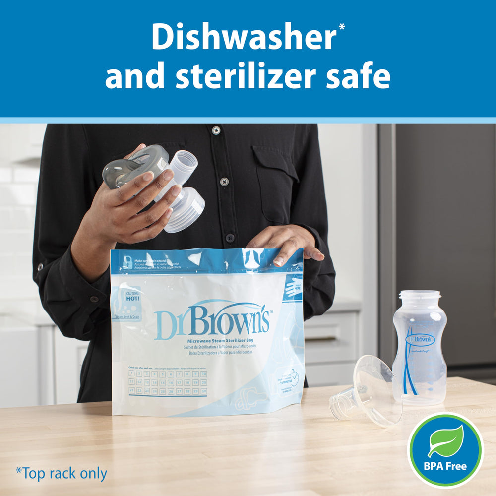 Dr. Brown's Level 1 Slow Flow nipple promotes a comfortable, steady flow