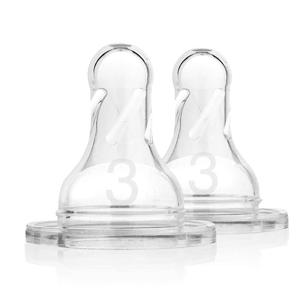 Dr. Brown's Level 3 nipple for babies 6+ months supports paced feeding.