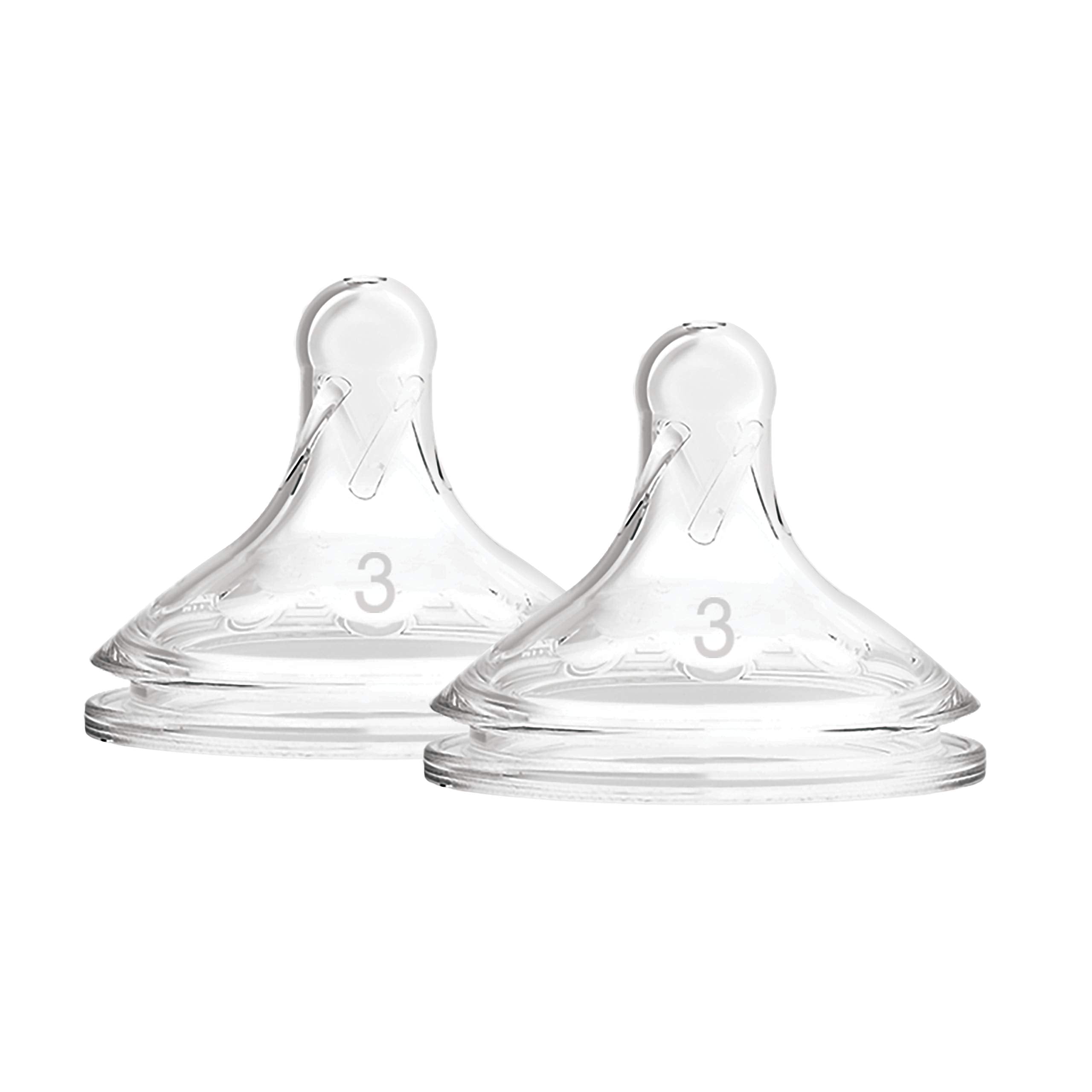 Dr. Brown's Level-3 silicone close-up shows a soft feeding surface for gentle feeds.