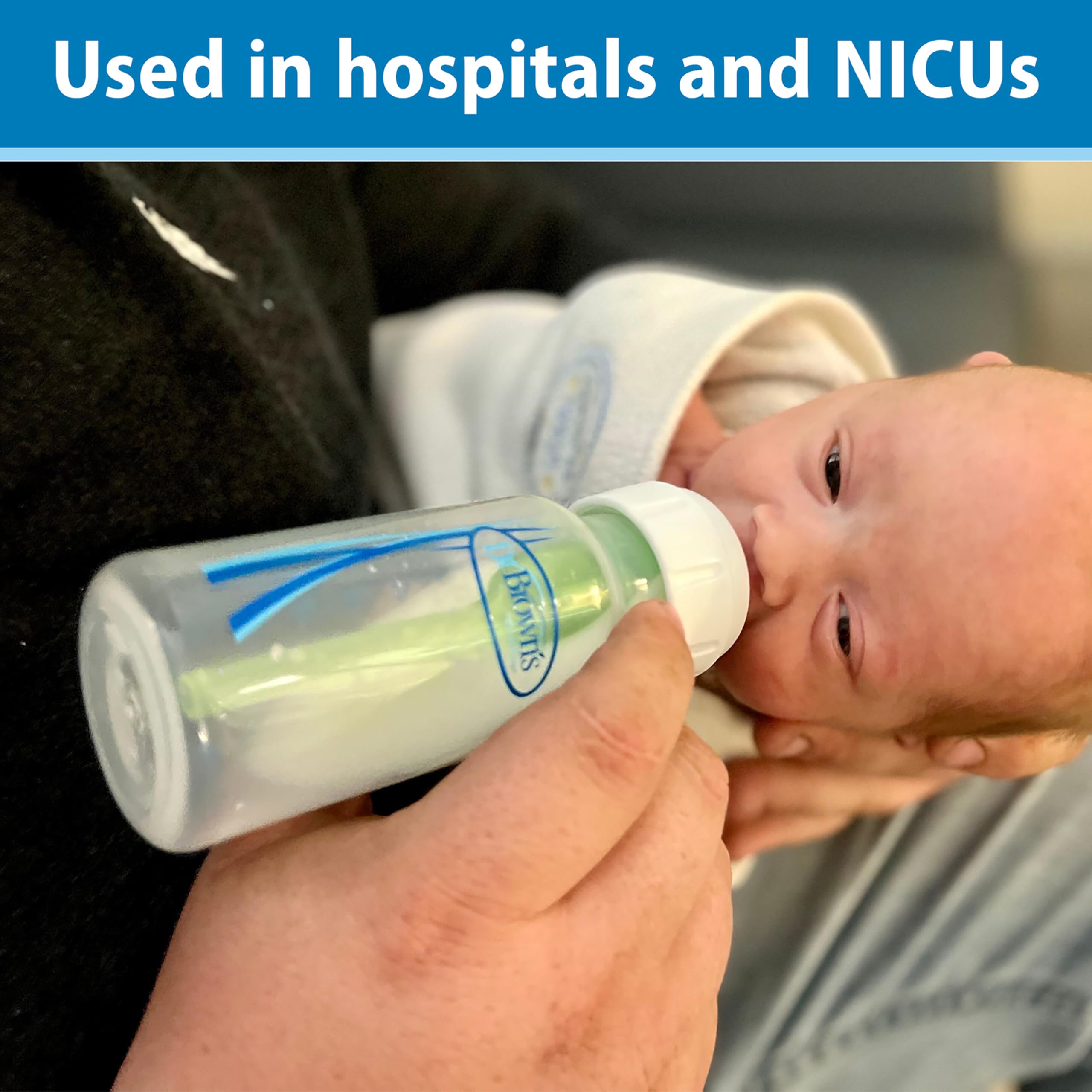 Dr. Brown's Level T nipple provides a consistent flow for newborns.