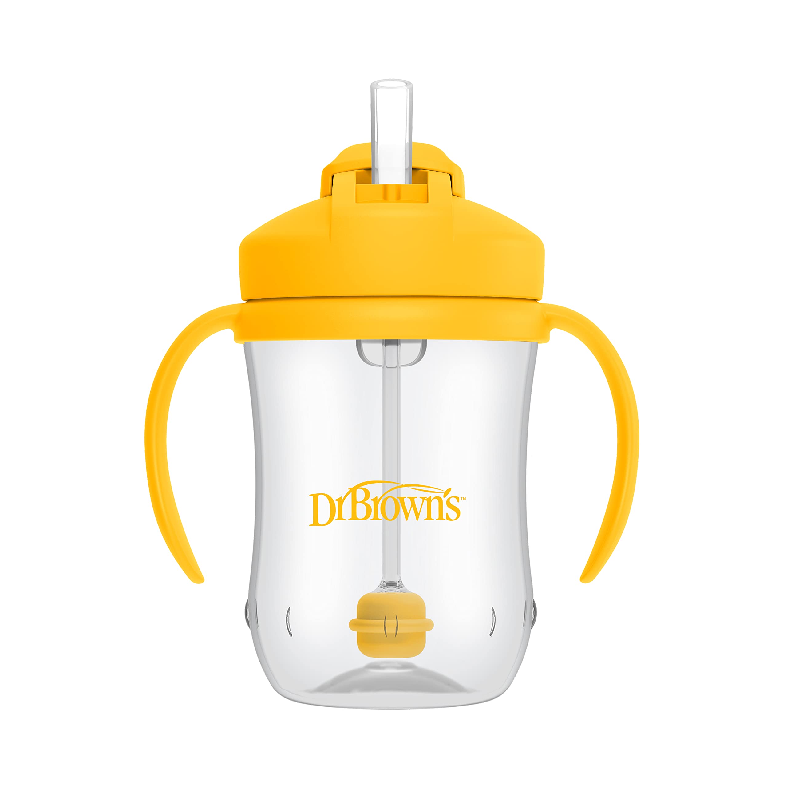 Dr. Brown's Milestones straw cup yellow ready for first sips and transitions.