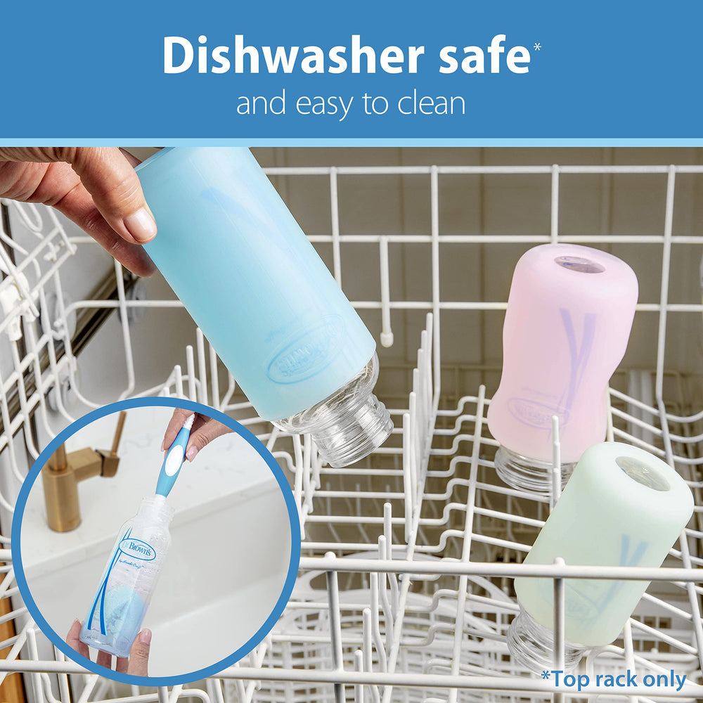 Dr. Brown's wide-neck bottle shown with easy-grip design