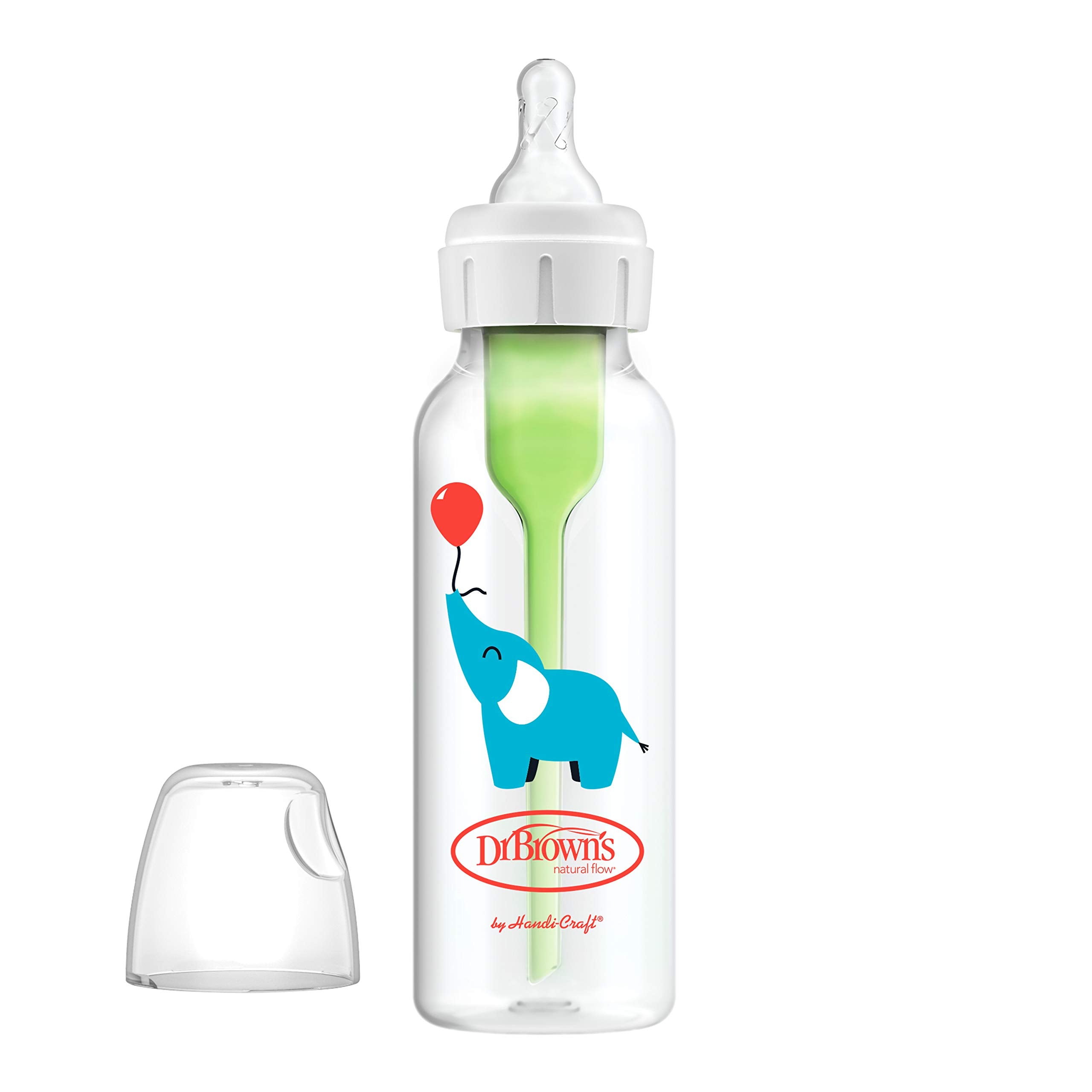 Breast-like Dr. Brown's nipple supports proper latch during bottle feeding.
