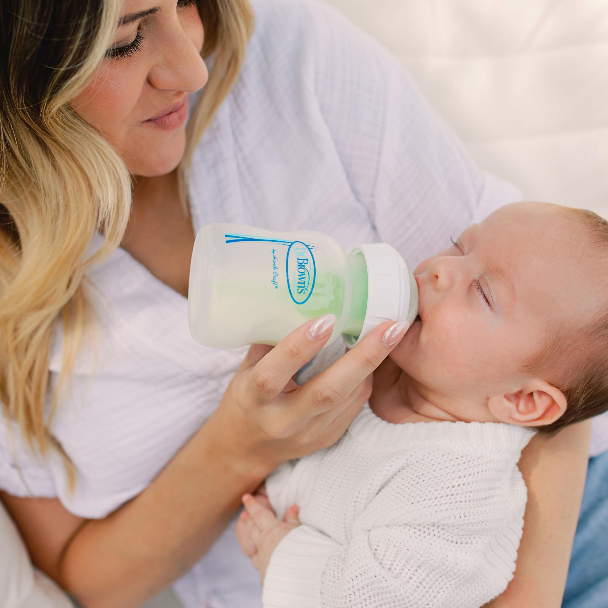 Night feeding with Dr. Brown's bottle for calmer evenings.