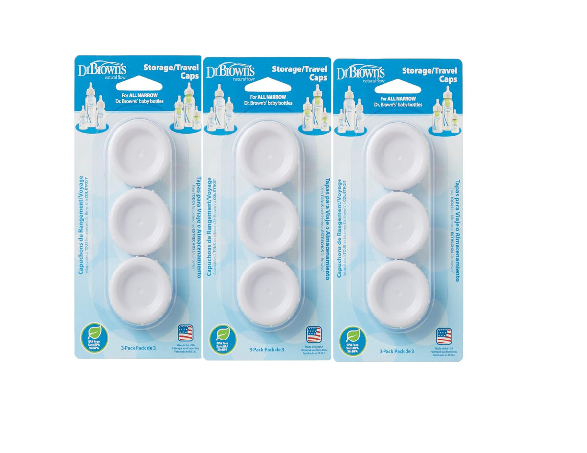 Dr. Brown's Natural Flow cap closeup shows a secure seal for bottles, ideal for travel and storage.