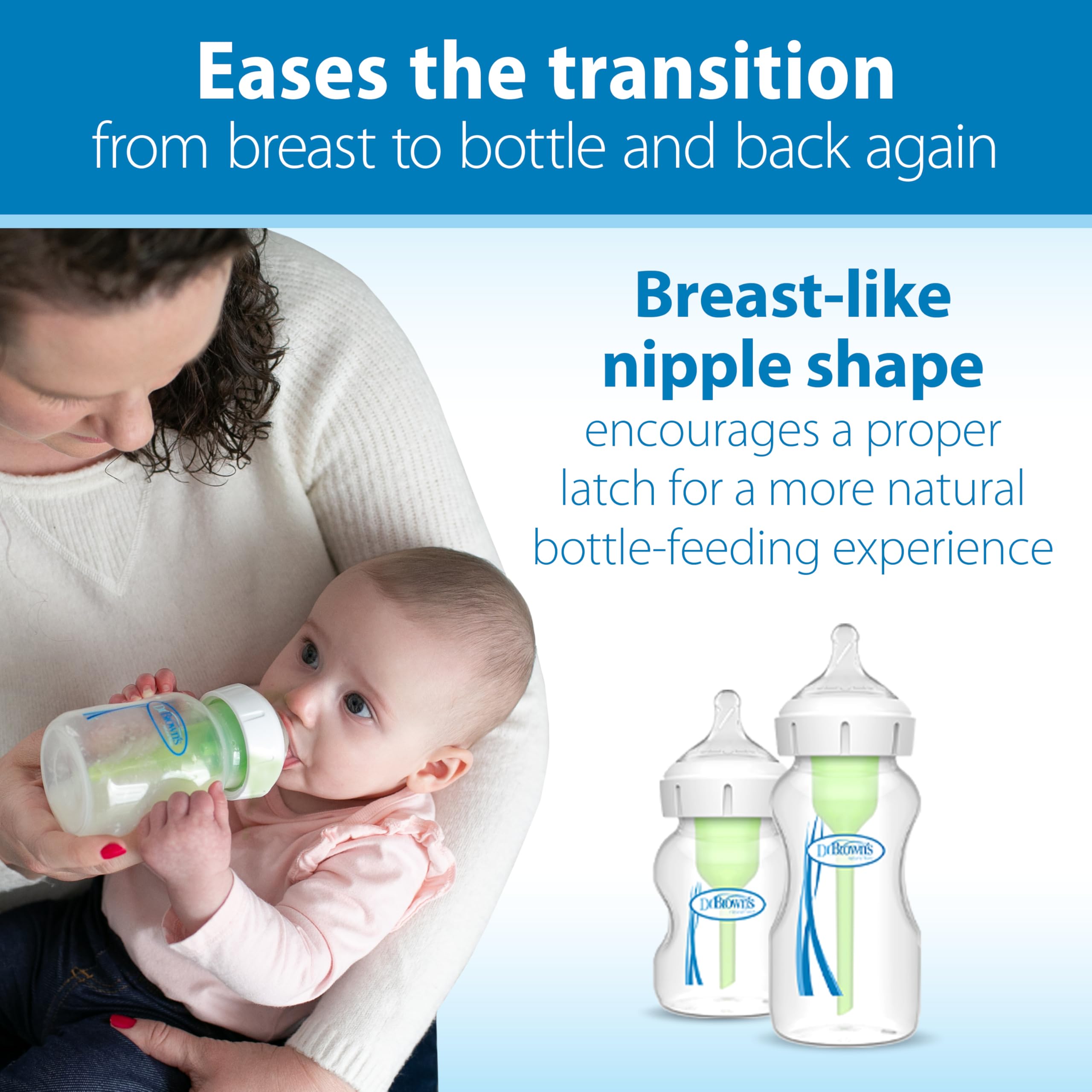 Dr. Brown's Level 2 medium-flow nipple packaged for growing babies.