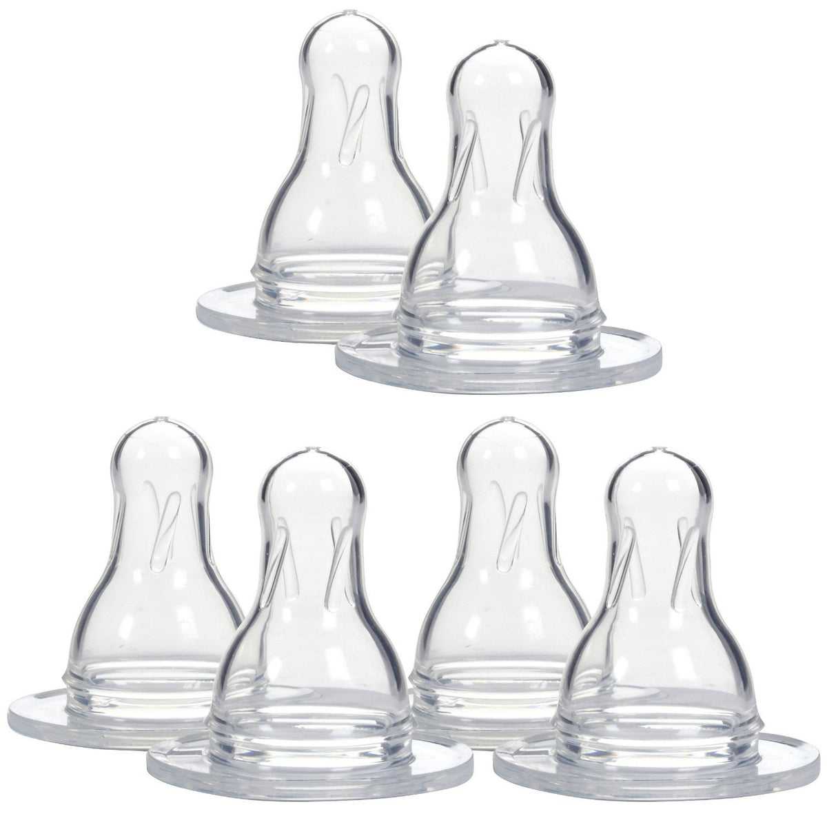 Dr. Brown's Natural Flow Level 4 nipple pack shot with six silicone nipples for compatible bottles