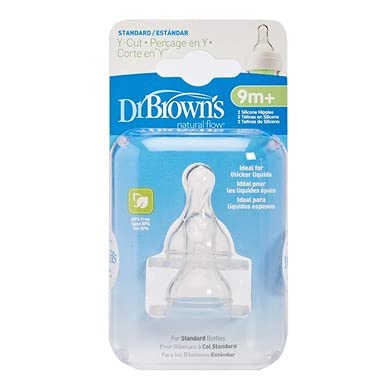 Dr. Brown's two-nipple pack emphasizing economical replacement option for families.