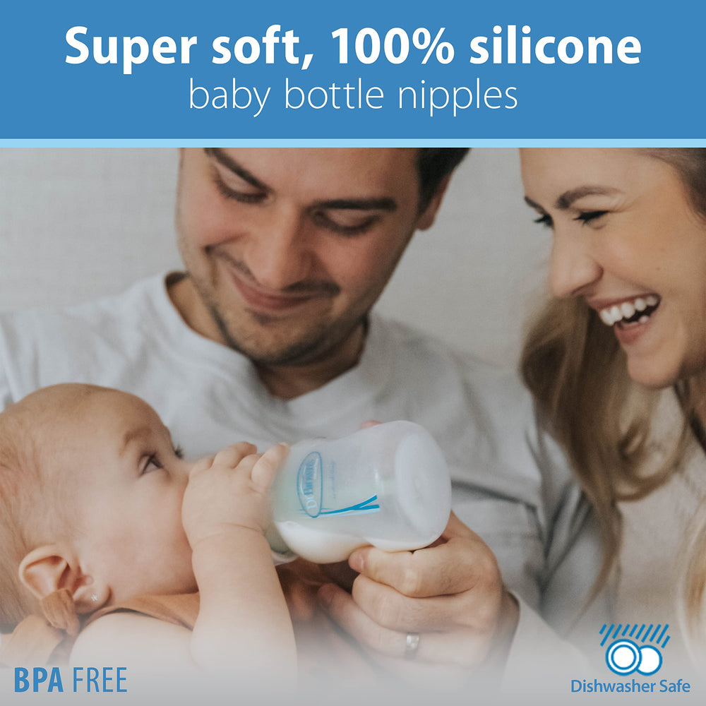 Dr. Brown’s bottle nipple breastlike shape for proper latch during feeding.