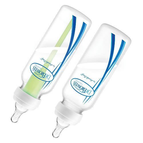 Dr. Brown's Options bottle without vent enables flexible feeding as baby grows.