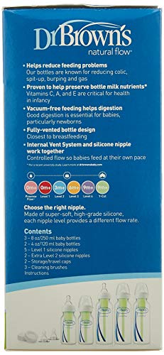 Dr. Brown's Options Narrow feeding set side view highlights compact design.