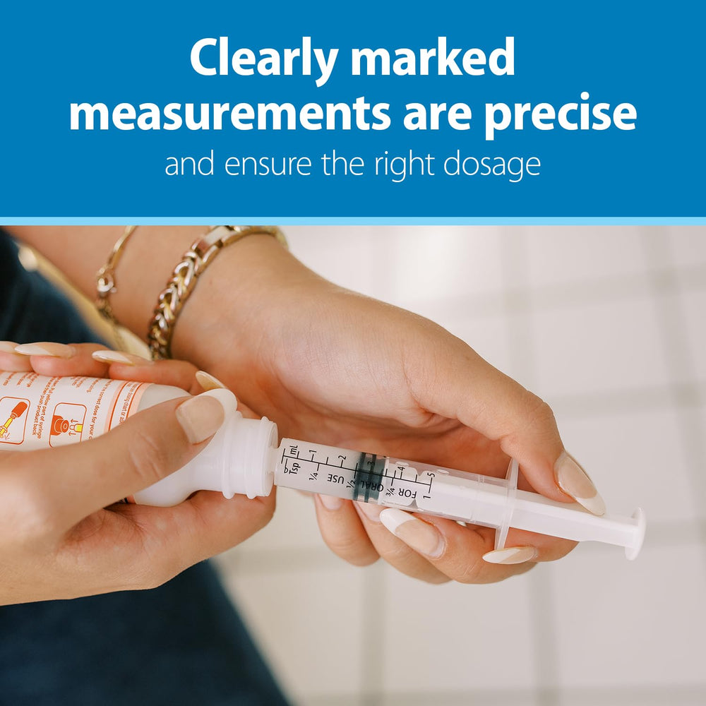 Pacidose bulb fits most oral syringes for compatibility with pre-filled meds.