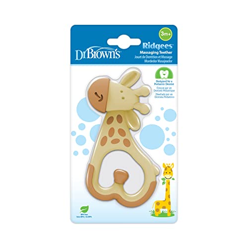 Dr. Brown's Ridgees Giraffe teether designed by a pediatric dentist for gentle relief.