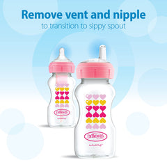Dr. Brown's soft silicone sippy spout provides gentle gum-friendly sipping