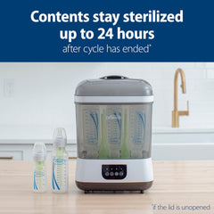 Dr. Brown's sterilizer-dryer with HEPA filters for clean drying air.