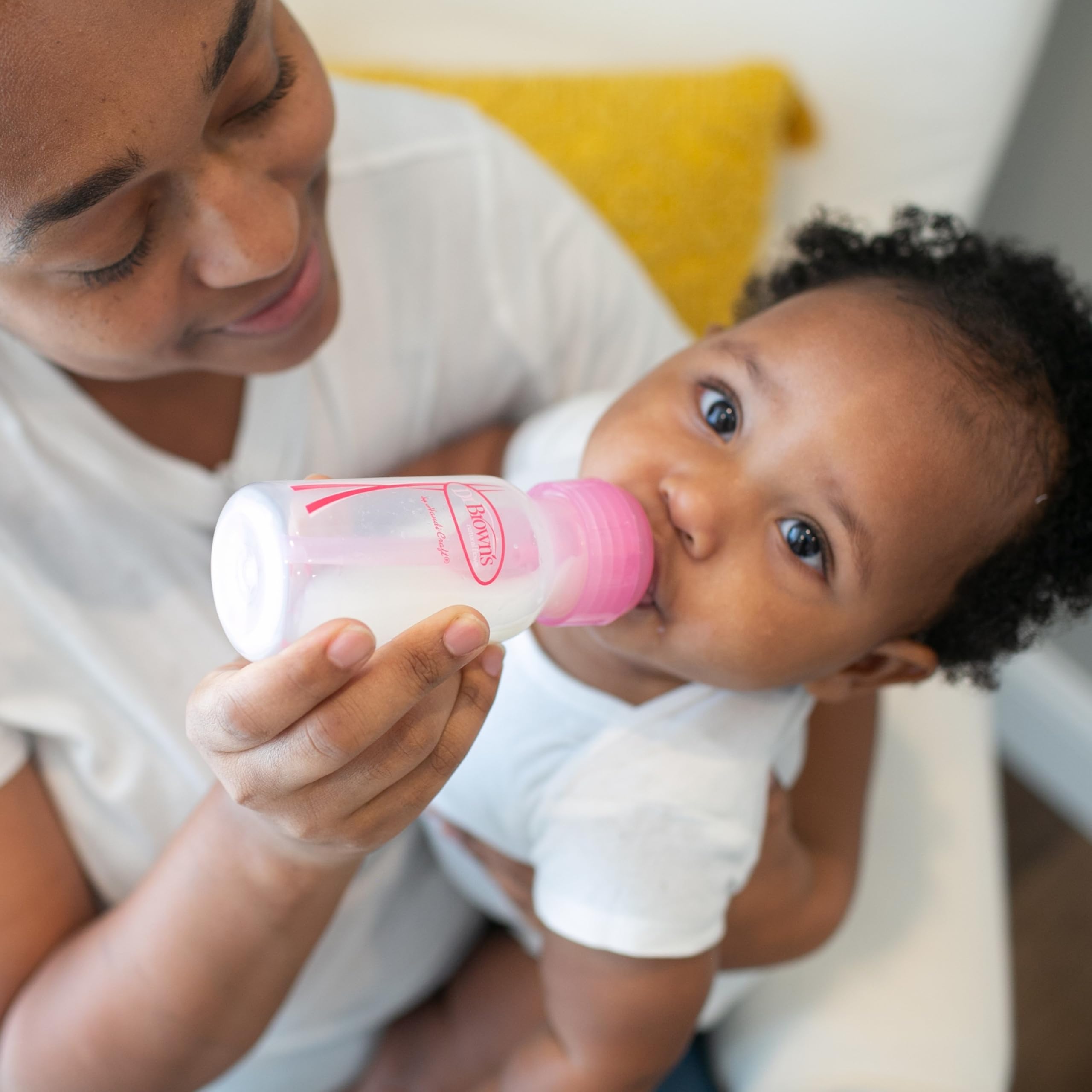 Dr. Brown's recyclable bottle emphasizes sustainability during daily feeding.