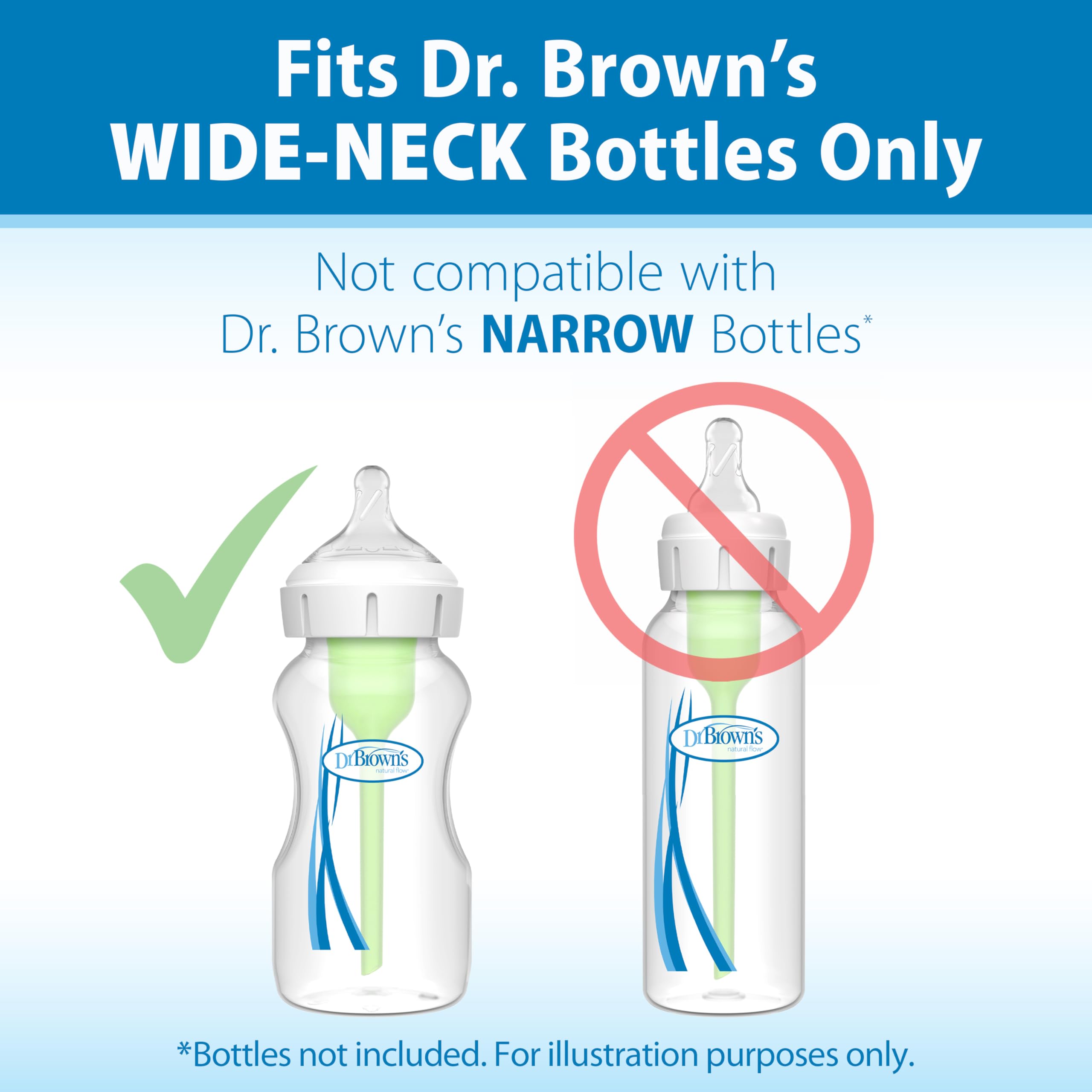 Dr. Brown’s vacuum-free feeding visual suggests a natural-feeding feel